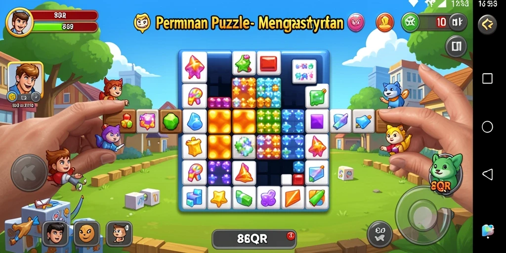 Screenshot gameplay 8QR menampilkan tantangan puzzle seru.