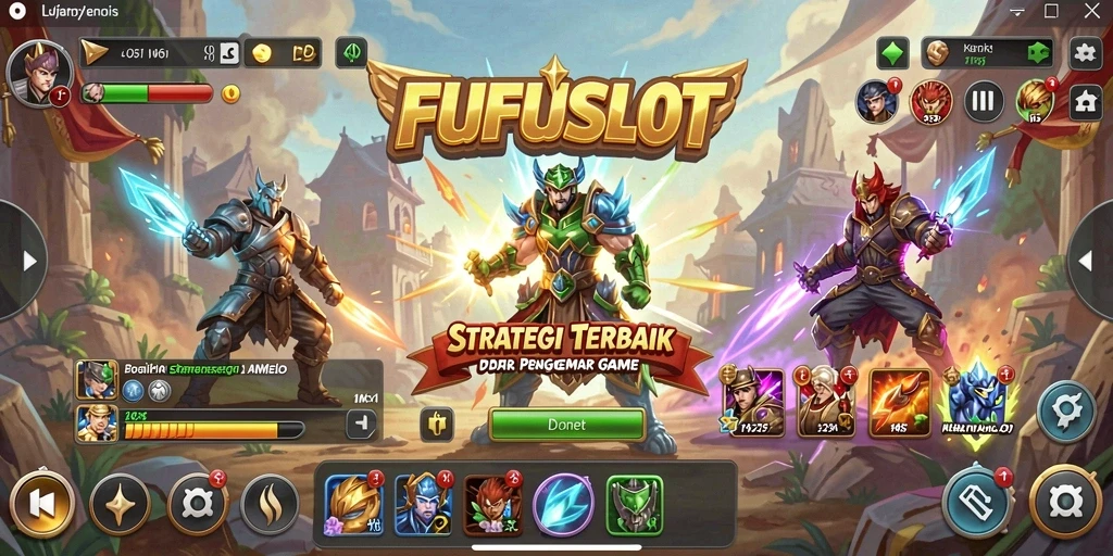Tampilan gameplay FUFUSLOT yang menampilkan pertempuran strategi mendebarkan.