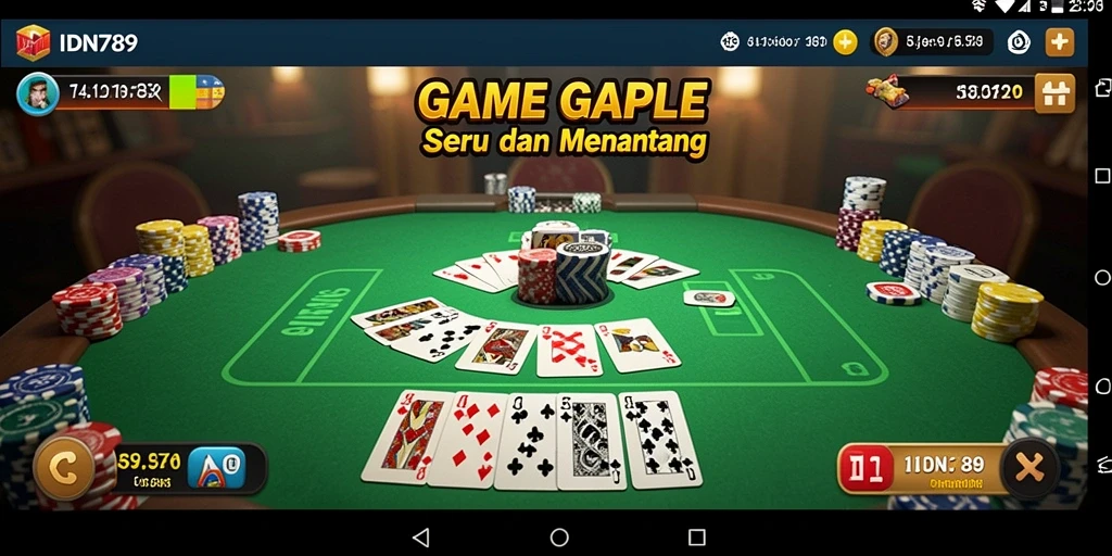 Gameplay seru IDN789 dalam permainan Gaple.