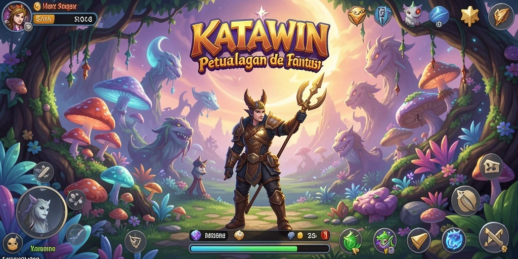 Tampilan gameplay seru KATAWIN dalam petualangan RPG.