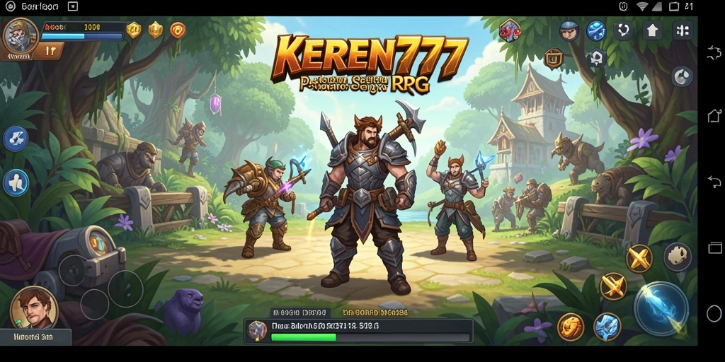 Screenshot gameplay RPG KEREN777 menampilkan pertarungan seru dan pemandangan yang memukau.