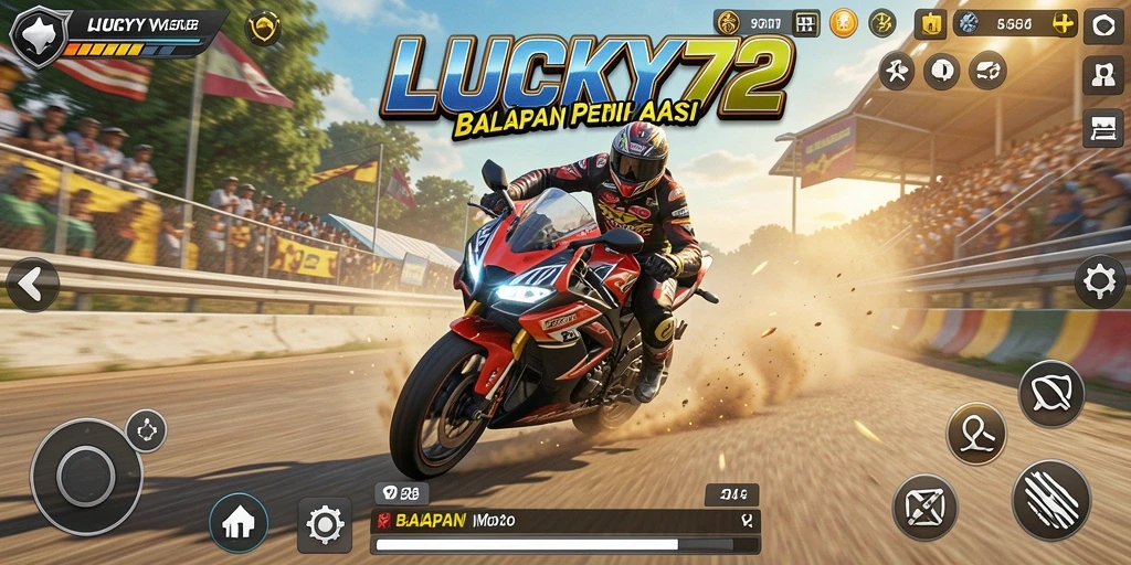 Gameplay LUCKY72 dengan balapan motor yang mendebarkan.