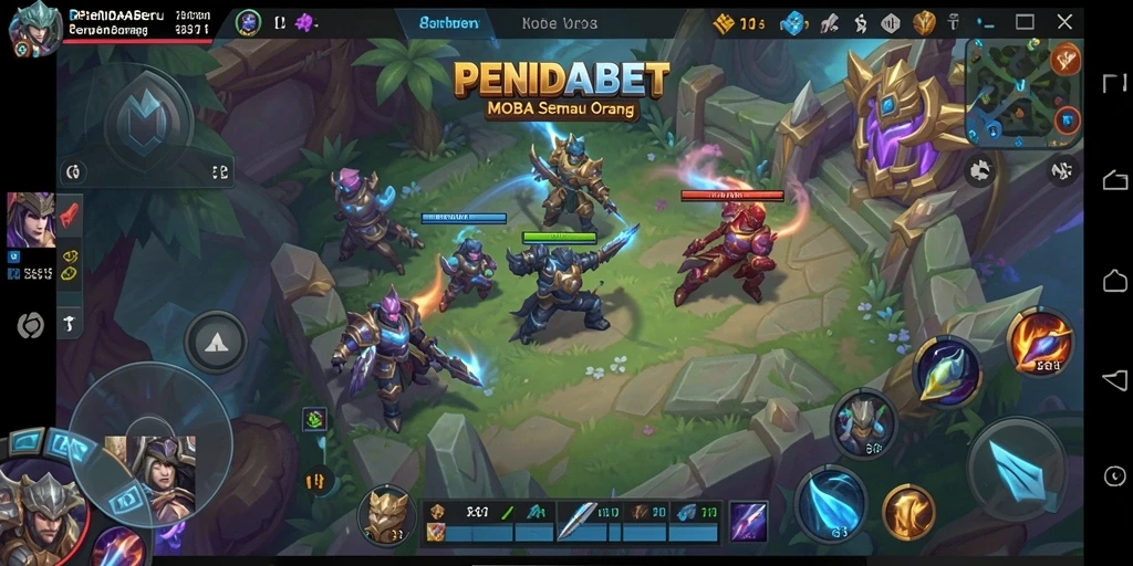 Tangkapan layar gameplay PENIDABET menampilkan pertempuran tim yang dinamis dan epik.