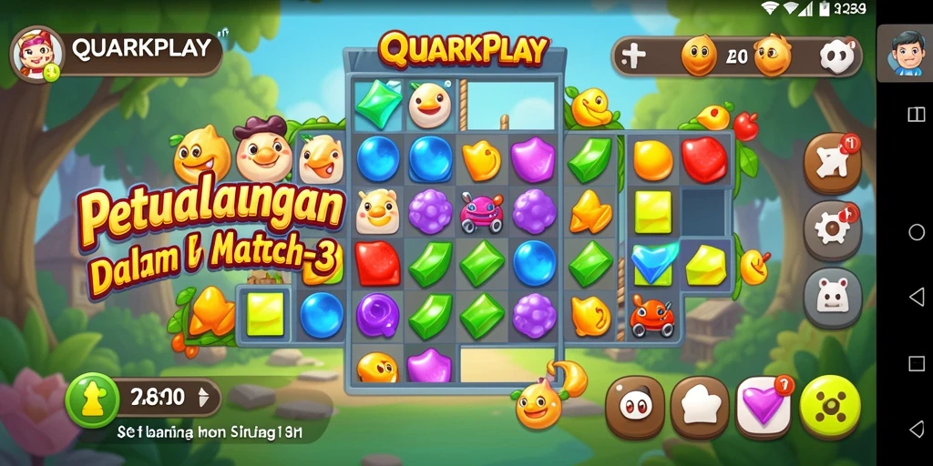 Screenshot permainan menunjukkan aksi Match-3 yang mengasyikkan.
