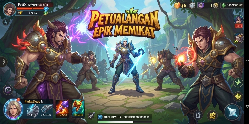 Tampilan menakjubkan dari gameplay petualangan RPVIP3 yang penuh aksi.