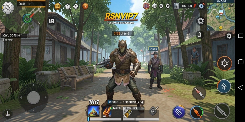 Screenshot gameplay RSNVIP7 menampilkan karakter berinteraksi dalam lingkungan simulasi.