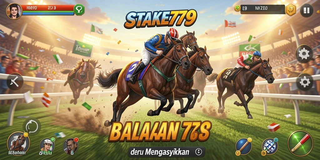 Tampilan gameplay seru dari STAKE779 saat balapan di trek menantang.