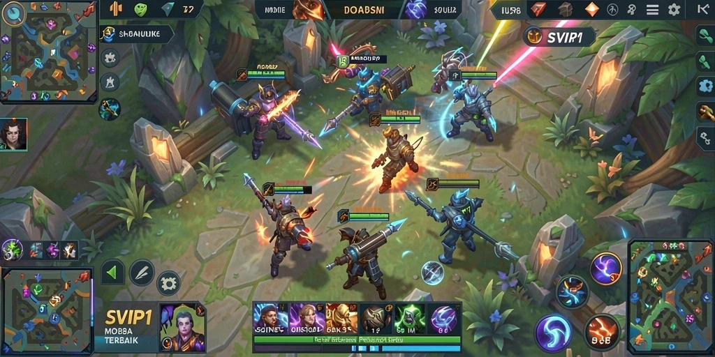 Screenshot gameplay <strong>SVIP1</strong> menunjukkan pertempuran strategis yang intens.