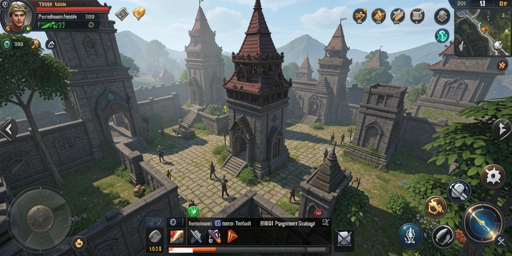 Tangkapan layar utama T9999 menampilkan aksi seru Tower Defense.