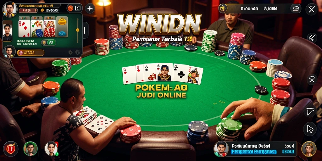 Screenshot gameplay WINIDN yang menampilkan aksi poker seru.