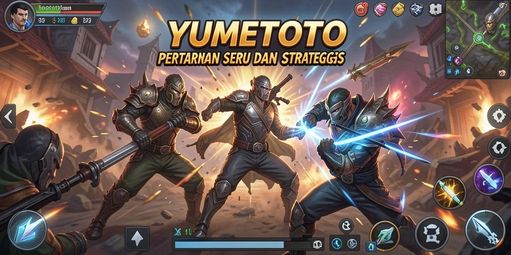 Tampilan gameplay YUMETOTO yang mendebarkan dalam pertarungan Fighting.